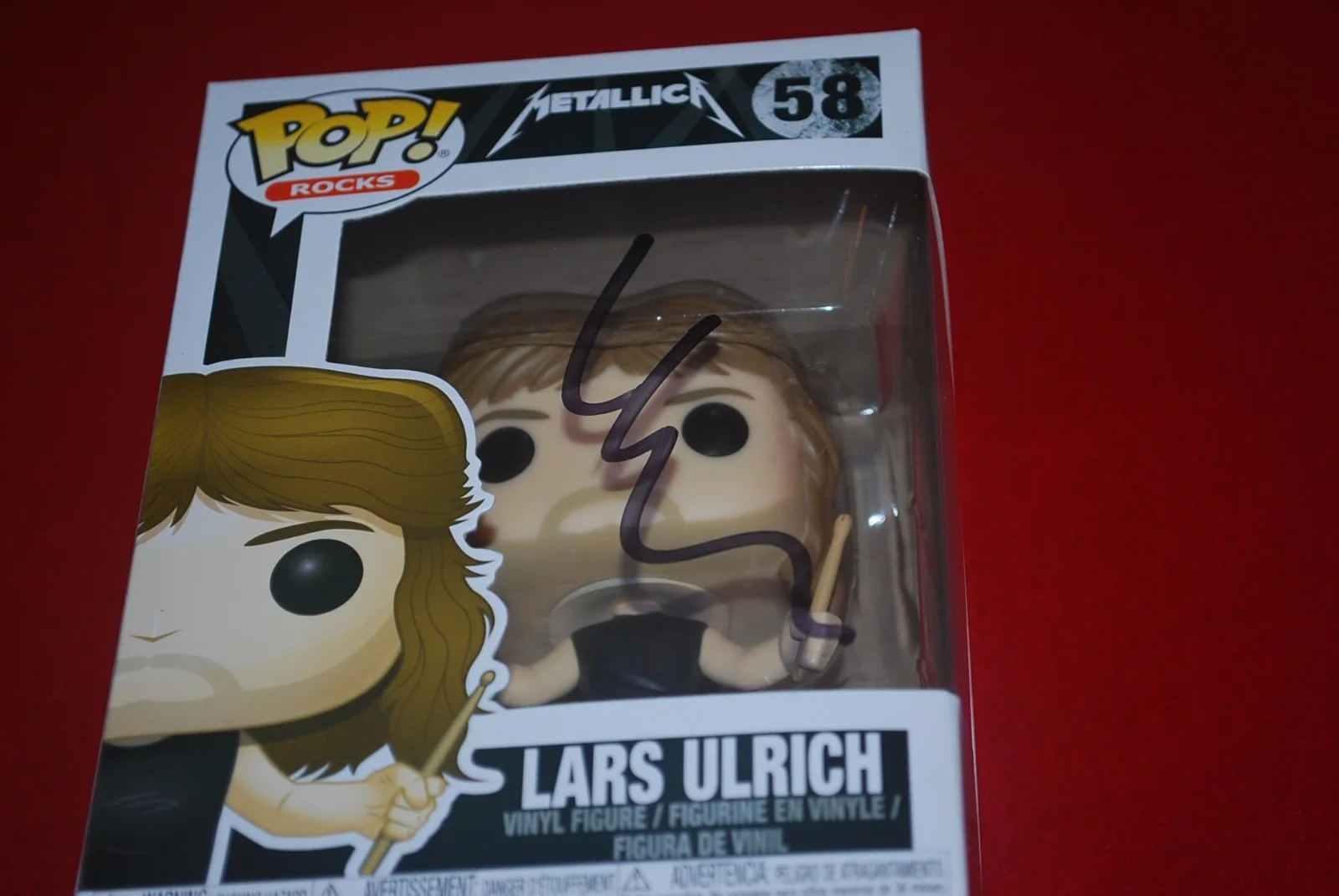 METALICA drummer LARS ULRCH Signed Funko Pop Beckett COA BV81443, изображение 3