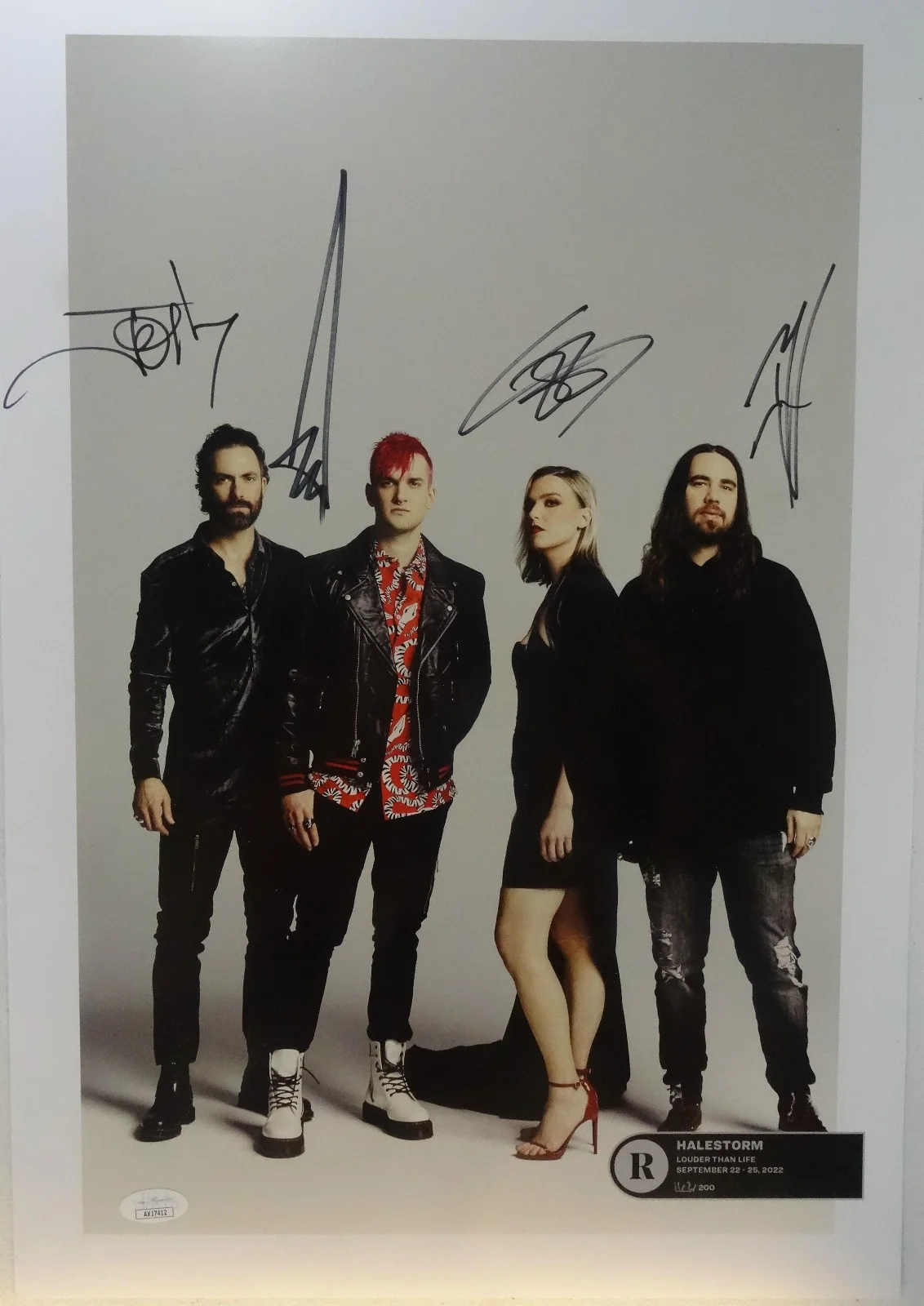 SIGNED HALESTORM AUTOGRAPHED LIMITED POSTER CERTIFIED AUTHENTIC JSA # AX17412, image 2