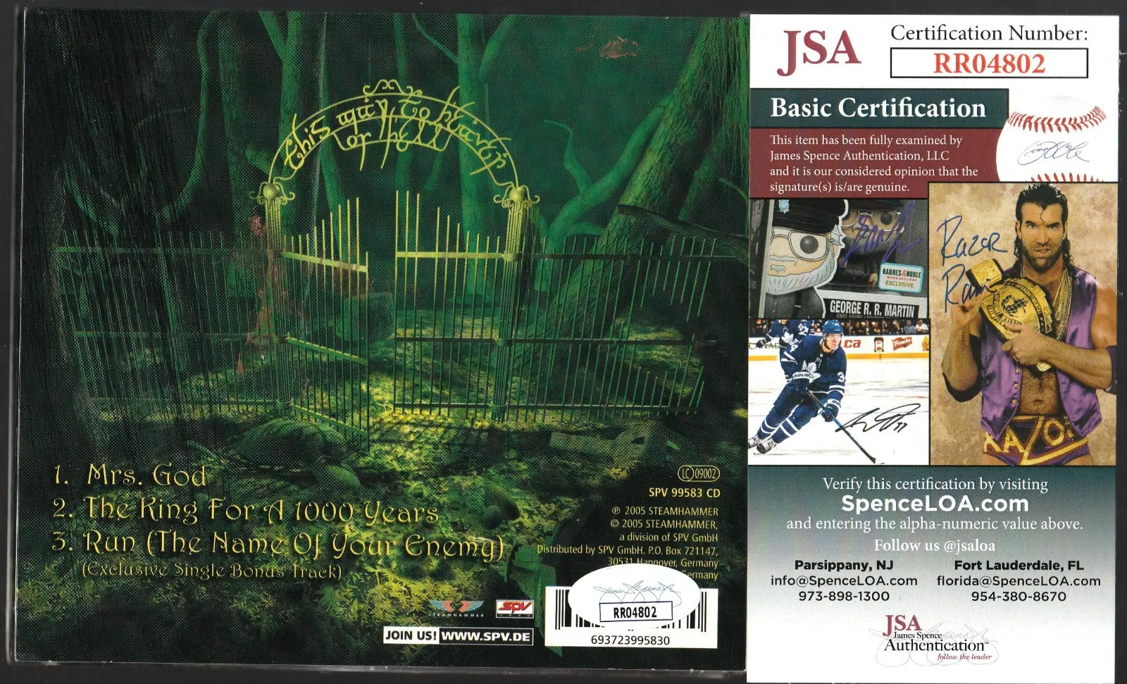 SIGNED HELLOWEEN AUTOGRAPHED MRS. GOD CD CERTIFIED AUTHENTIC JSA COA # RR04802, image 2