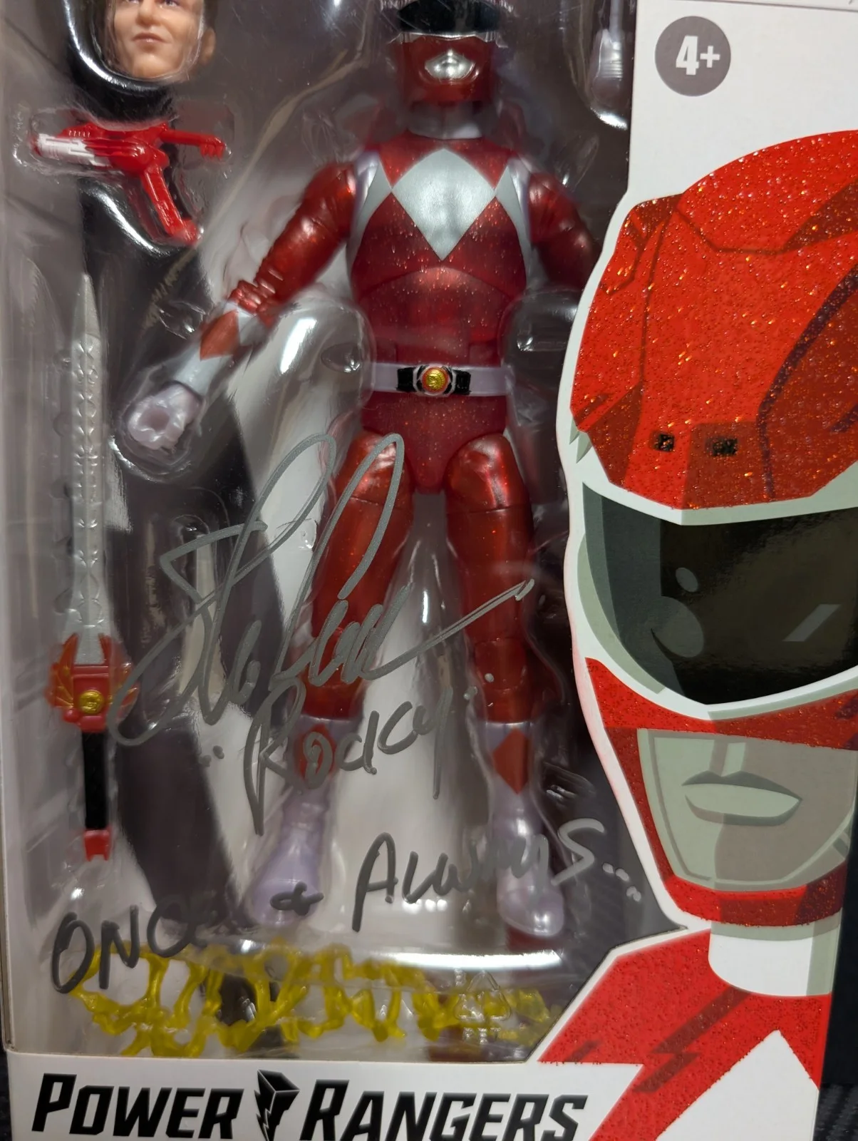 Steve Cardenas — Steve Cardenas Signed Lightning Collection Mighty Morphin Red Ranger Metallic, image 2