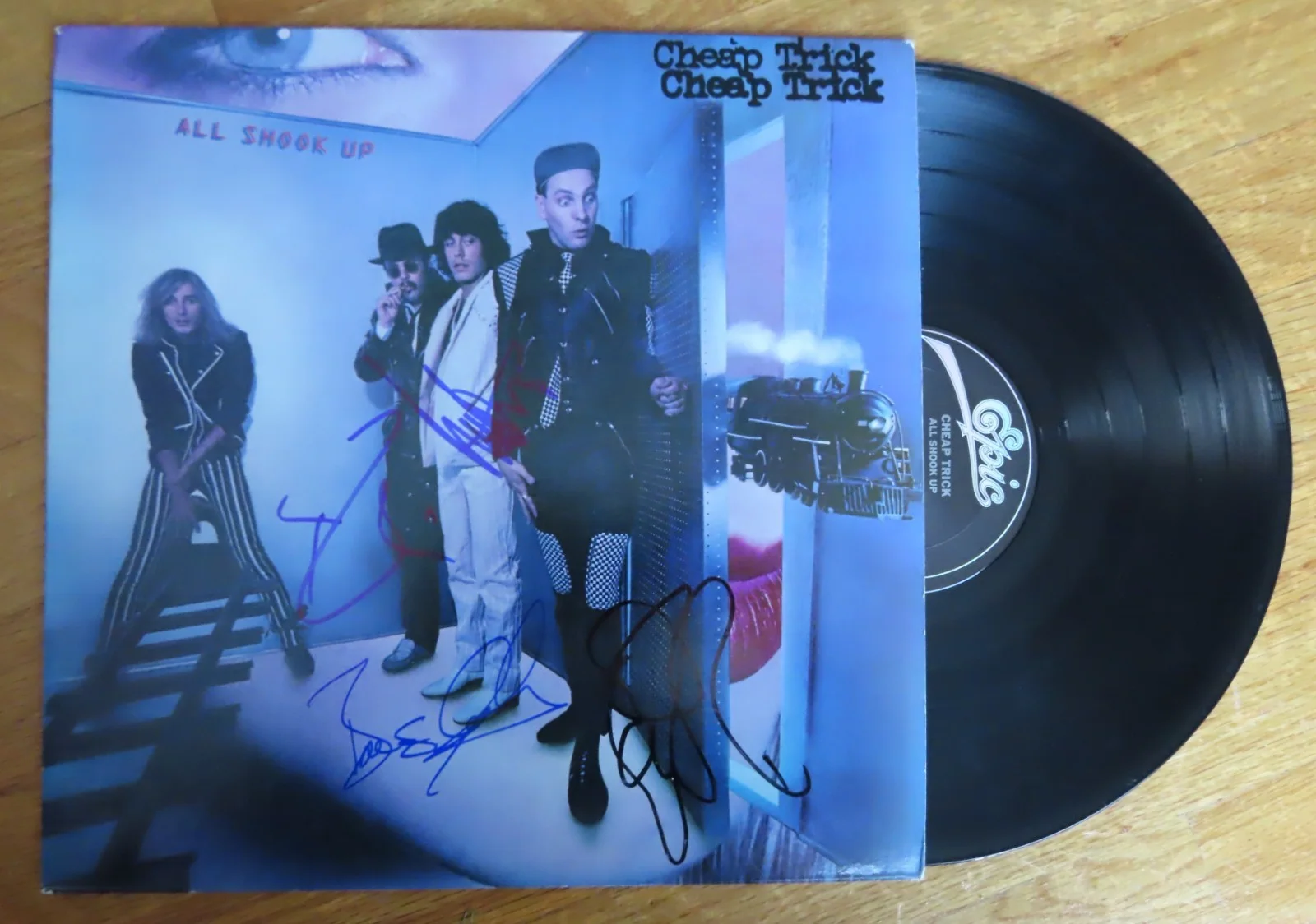 CHEAP TRICK signed ALL SHOOK UP Record PSA RICK NIELSEN ZANDER CARLOS PETERSON, image 2