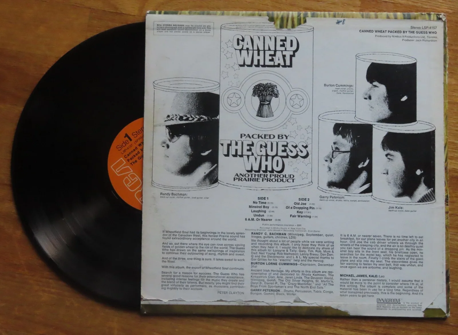 GARRY PETERSON of THE GUESS WHO signed 1969 "Canned Wheat" Record "No Time" COA, изображение 3