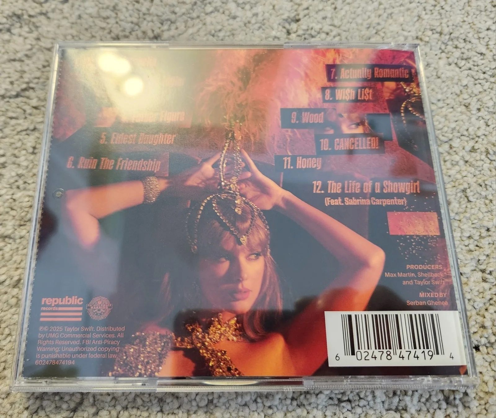 Taylor Swift Signed #4 Life Of A Showgirl CD, image 4