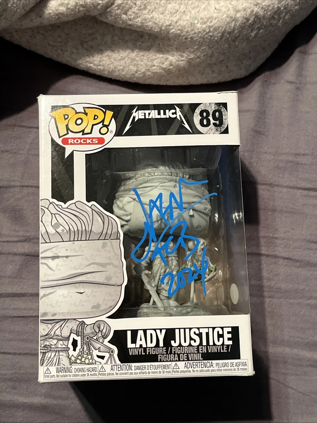 JASON NEWSTED SIGNED AUTOGRAPH LADY JUSTICE METALLICA FUNKO POP FIGURE ACOA RARE, изображение 2
