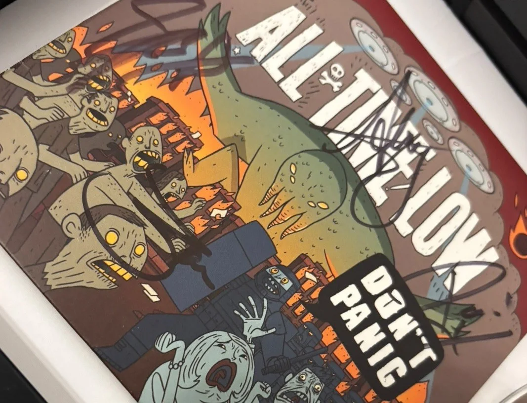 ALL TIME LOW SIGNED AUTOGRAPH x4 DON’T PANIC FRAMED & MATTED CD ALEX +3 w/ PROOF, image 4