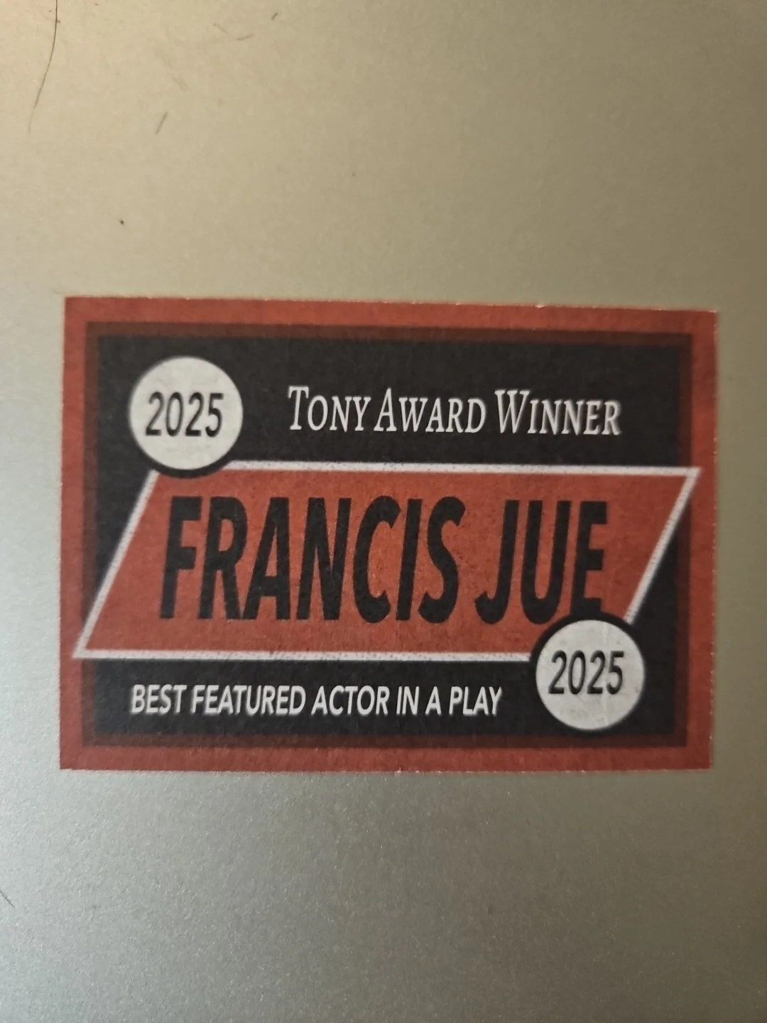 Francis Jue — Francis Jue Custom Signed Card - 2025 Tony Winner *, image 2