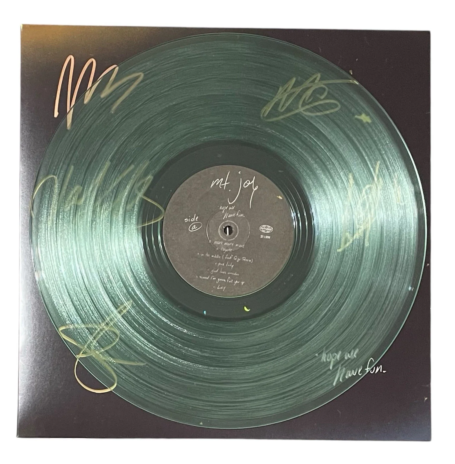 Mt Joy Signed Autographed Hope We Have Fun Vinyl Record Coke Bottle Clear ACOA, image 3