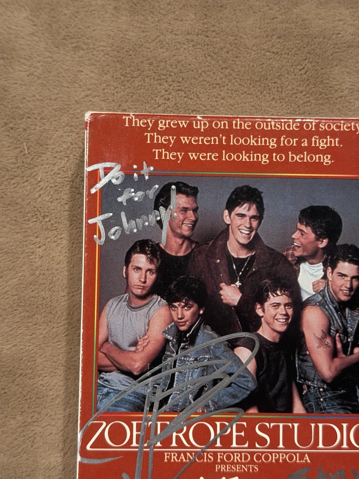 Brody Grant Signed Outsiders VHS Cover Ponyboy Curtis Autograph Authentic, image 2