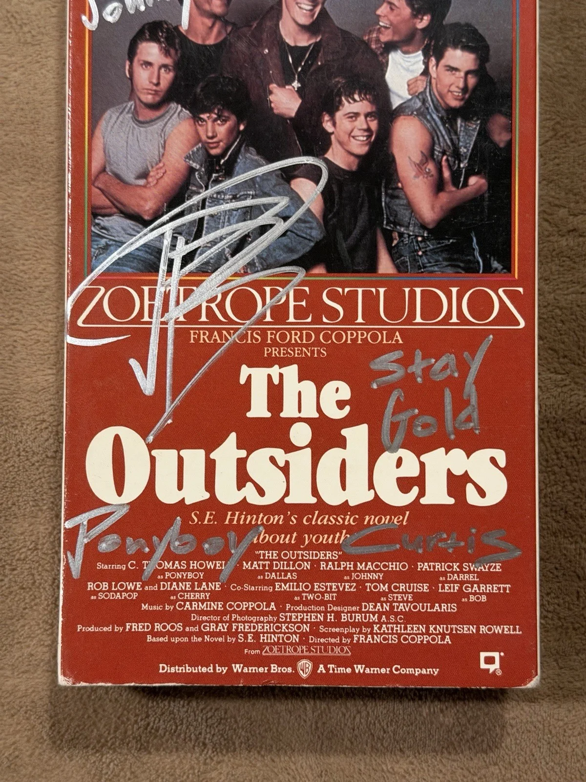 Brody Grant Signed Outsiders VHS Cover Ponyboy Curtis Autograph Authentic, image 3