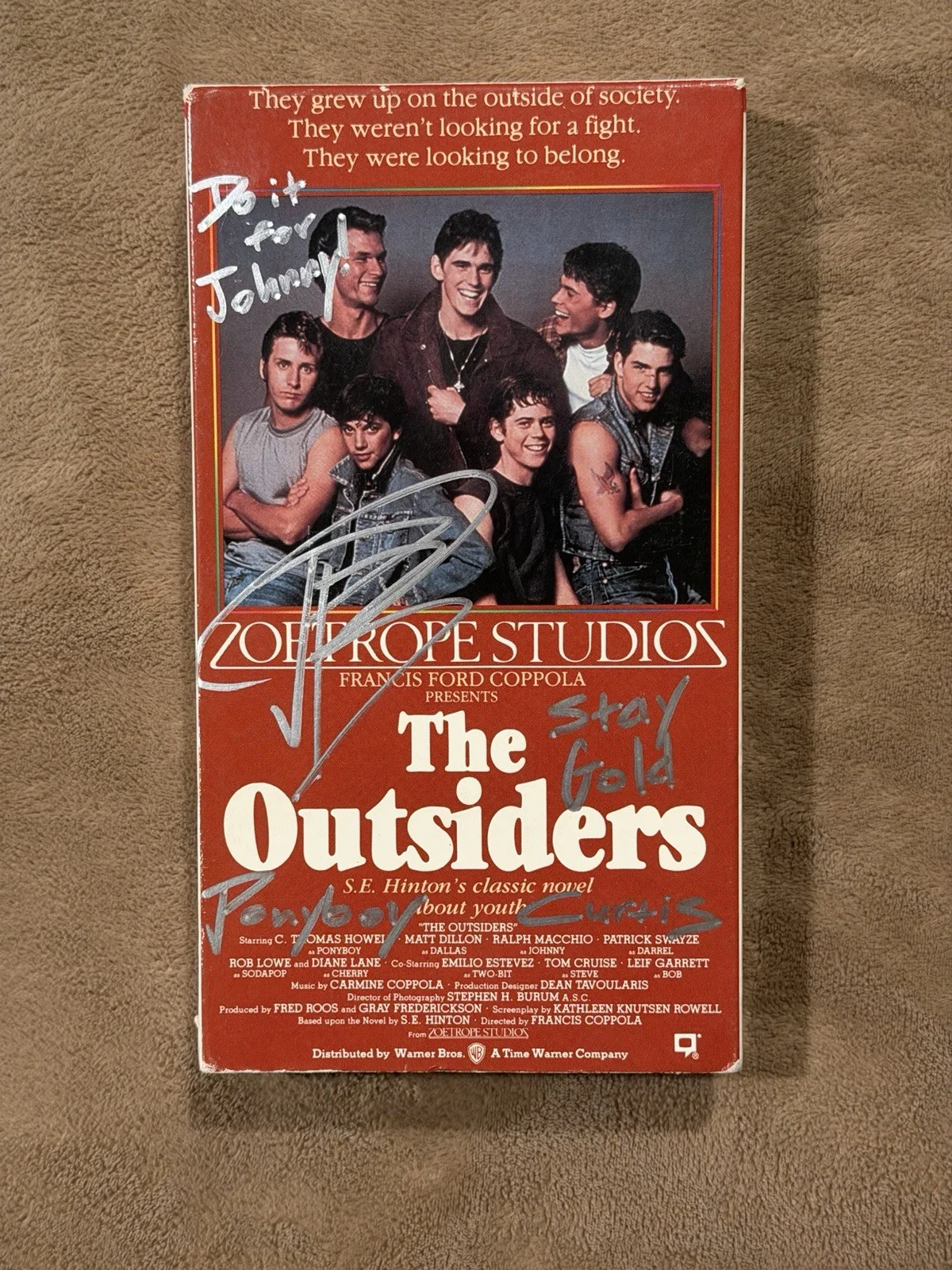 Brody Grant Signed Outsiders VHS Cover Ponyboy Curtis Autograph Authentic, image 4