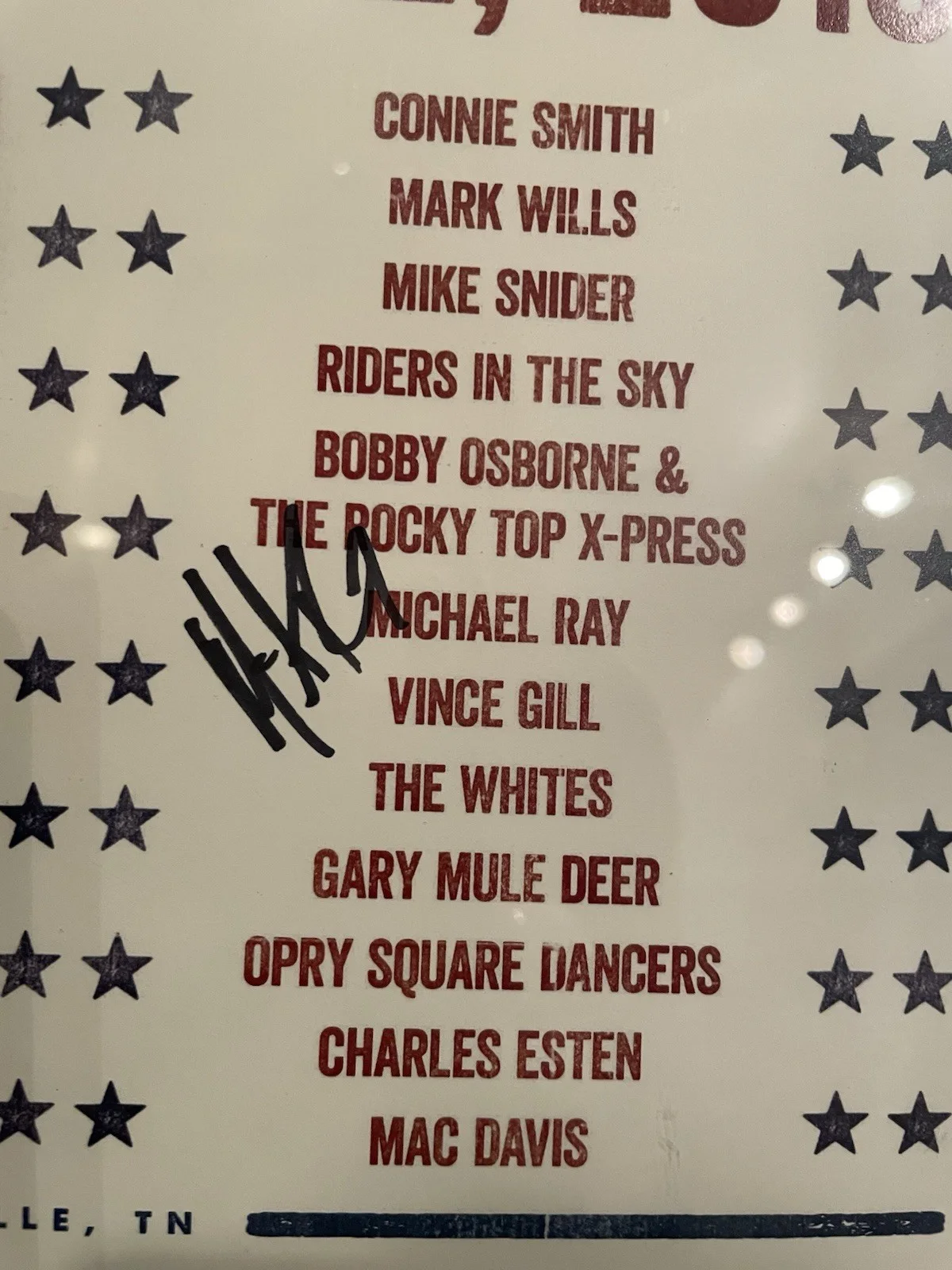 Grand Ole Opry Poster Signed Michael Ray - Live On Stage 2018 with Vince Gill, изображение 2
