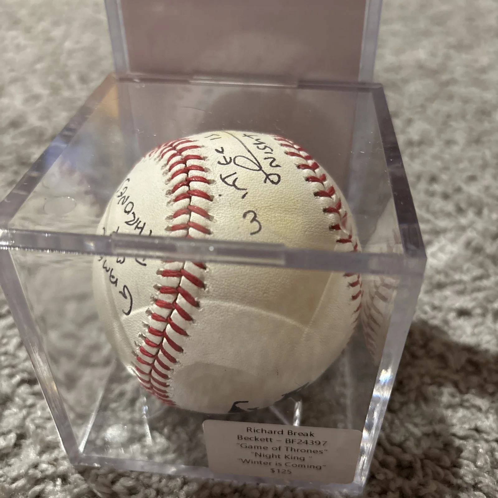 JSA COA Richard Brake Signed Baseball Game Of Thrones Inscribed Night King Auto, изображение 4