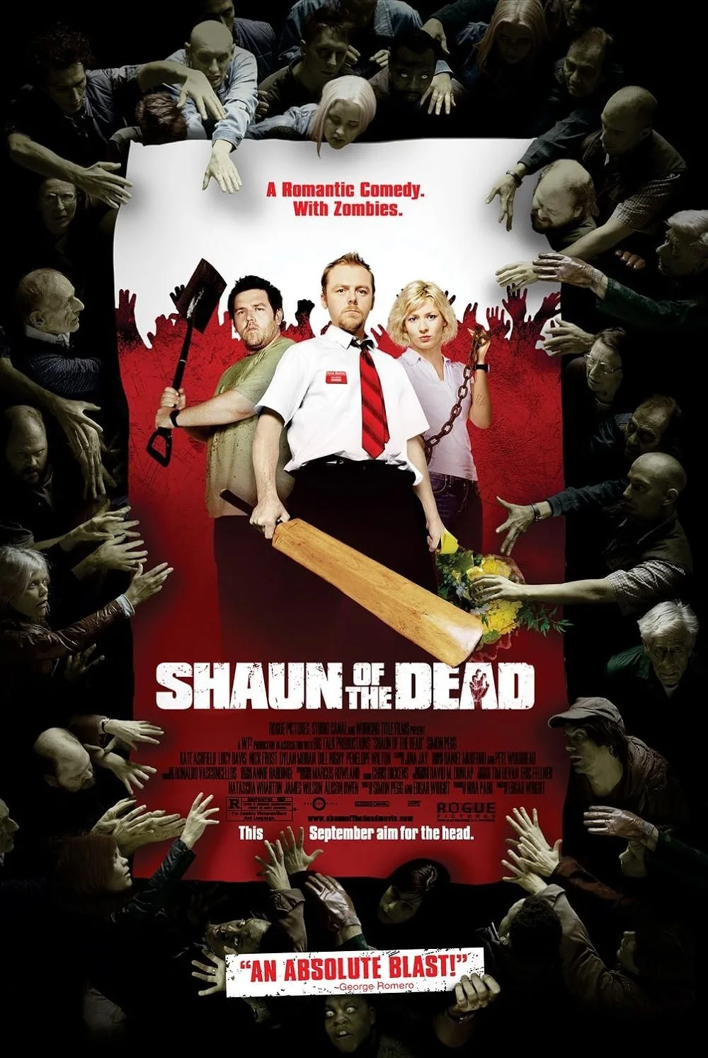 SHAUN OF THE DEAD SIMON PEGG SIGNED RED EVA CRICKET BAT, image 4