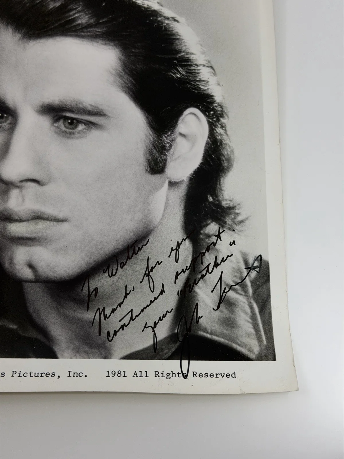 John Travolta Signed Photo 1981 Autographed Filmways Pictures Publicity Still, изображение 3