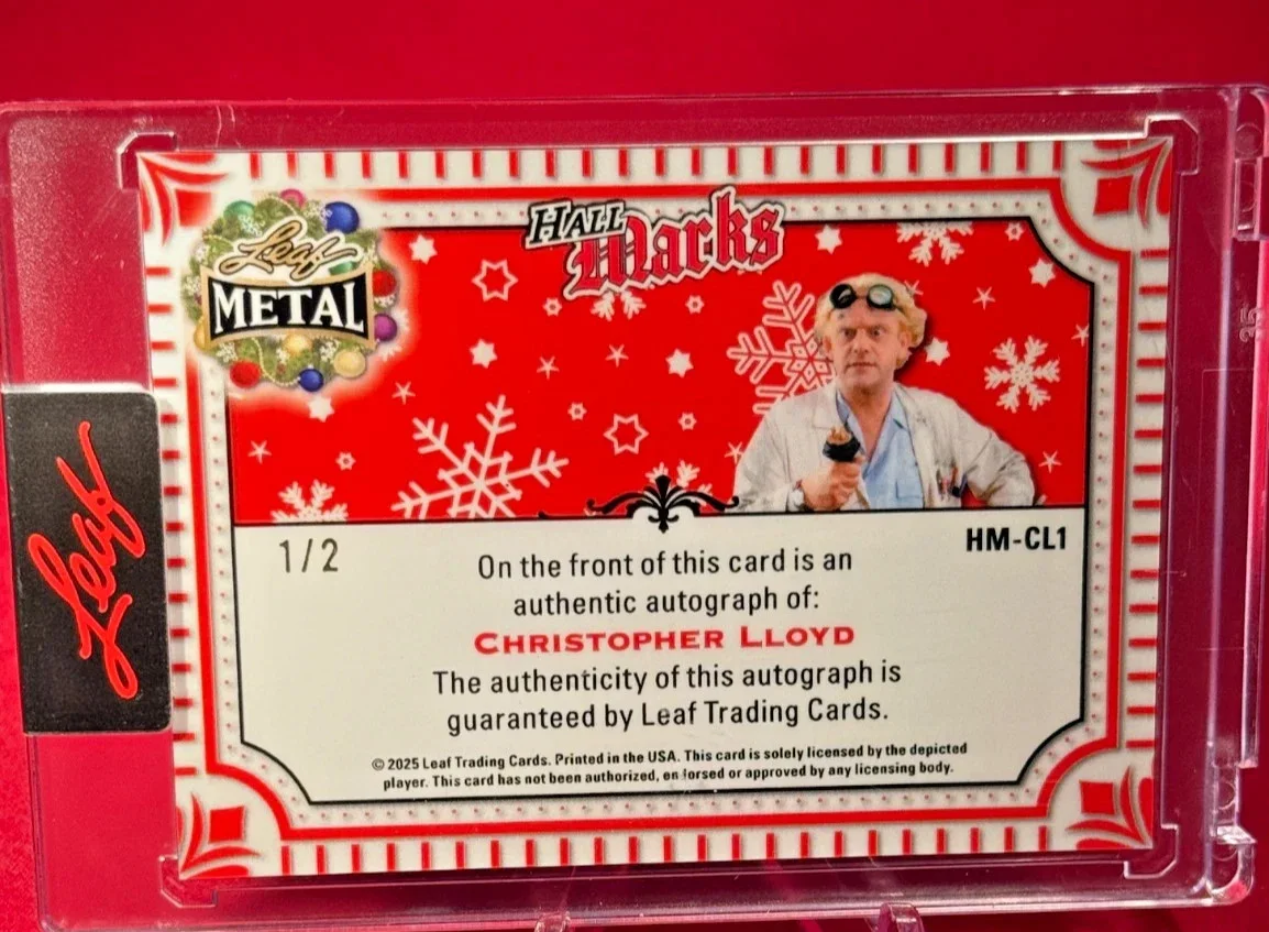 CHRISTOPHER LLOYD — CHRISTOPHER LLOYD 2025 Leaf metal HAPPY HOLIDAYS Autograph/Auto/signed 1/2, image 2