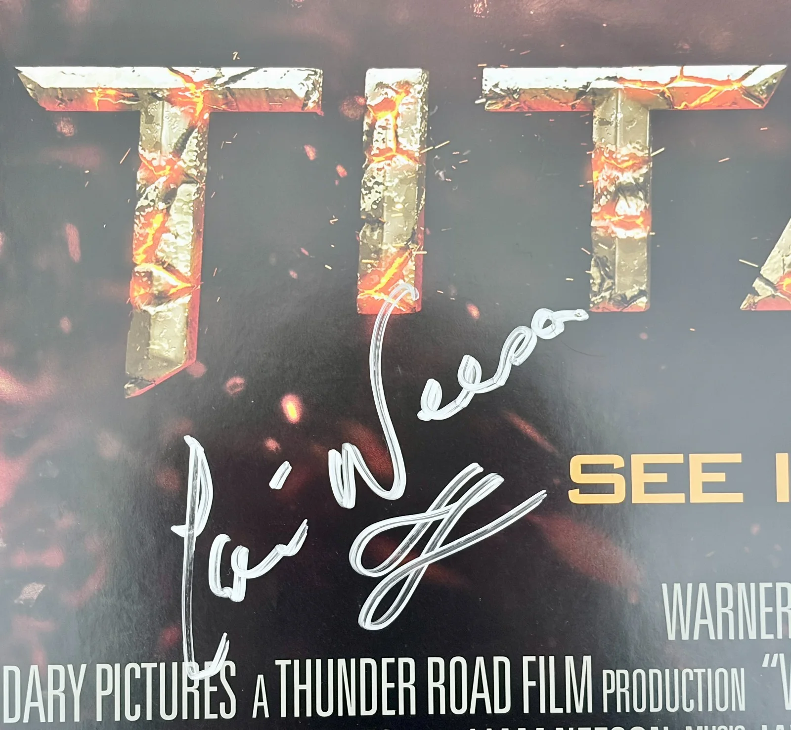 Liam Neeson — Wrath of the Titans x4 Cast Signed Poster D/S 27x40 Liam Neeson Sam Worthington, image 3