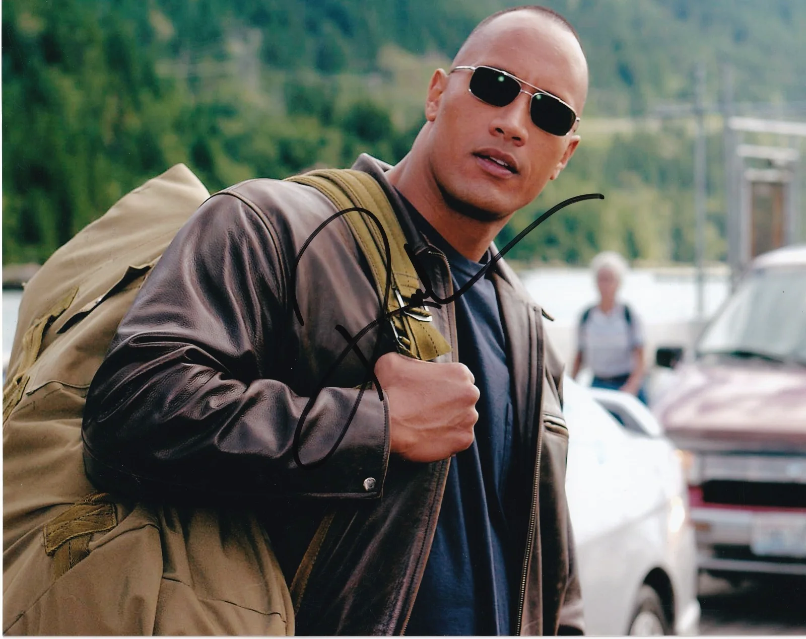 Dwayne The Rock Johnson — Dwayne " The Rock" Johnson Walking Tall Signed 8x10 Photo COA