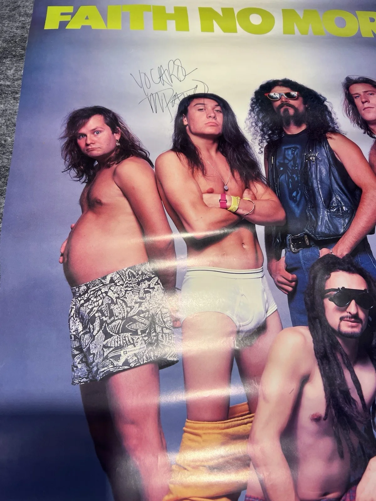 faith no more signed poster underwear printed in the USA 90’s band y2k READ, изображение 3
