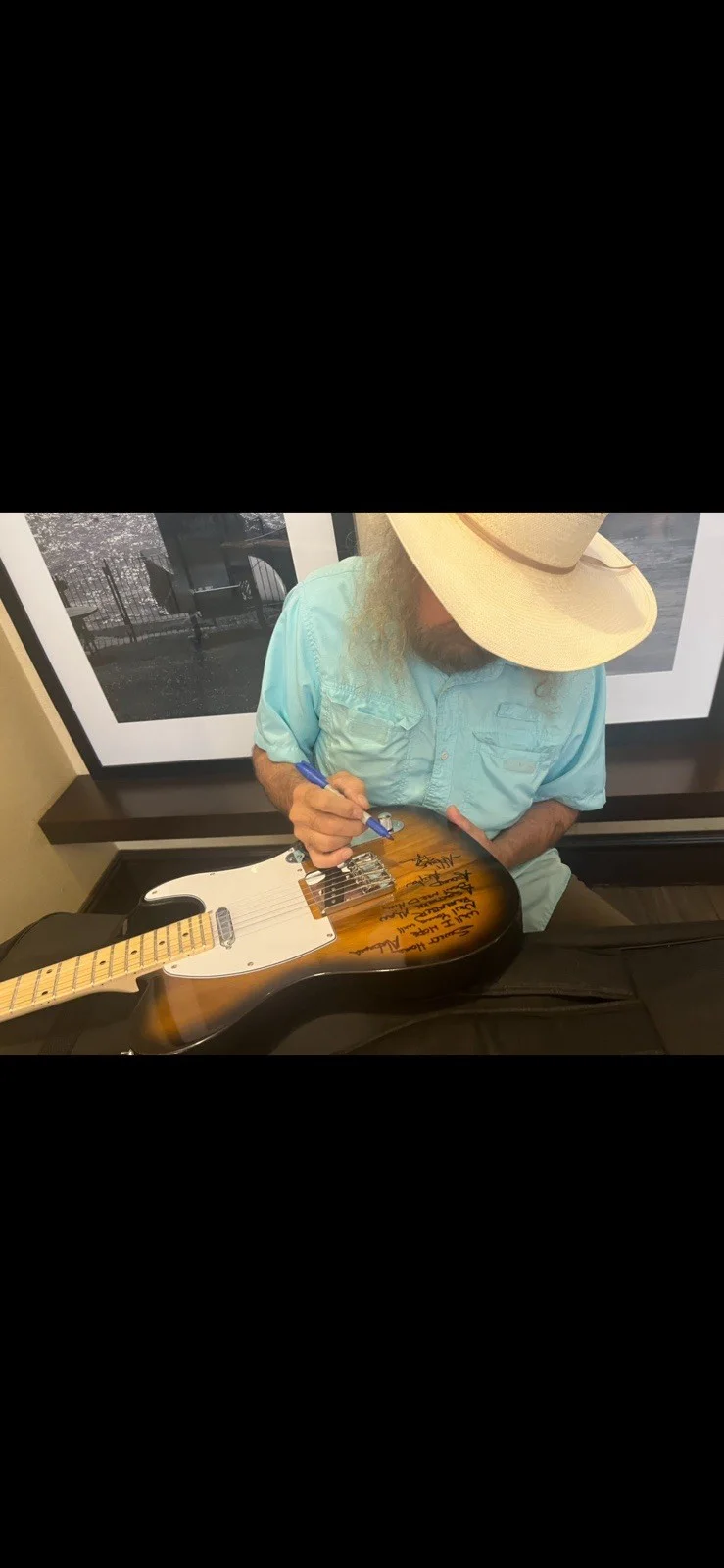 Lynyrd Skynyrd Signed Sunburst Tele Artimus Pyle Sweet Home Neil Young Verse, image 5