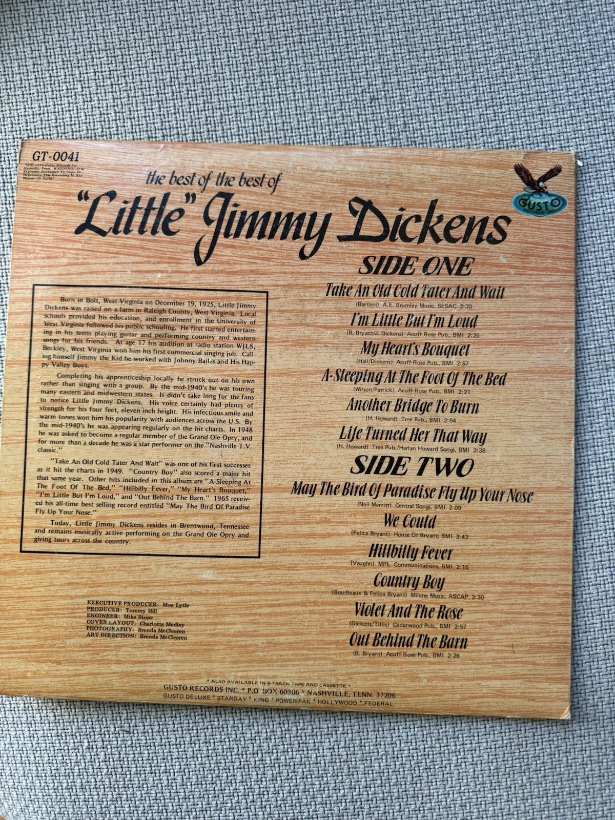 Little Jimmy Dickens- Best Of The Best LP With Autograph, image 2