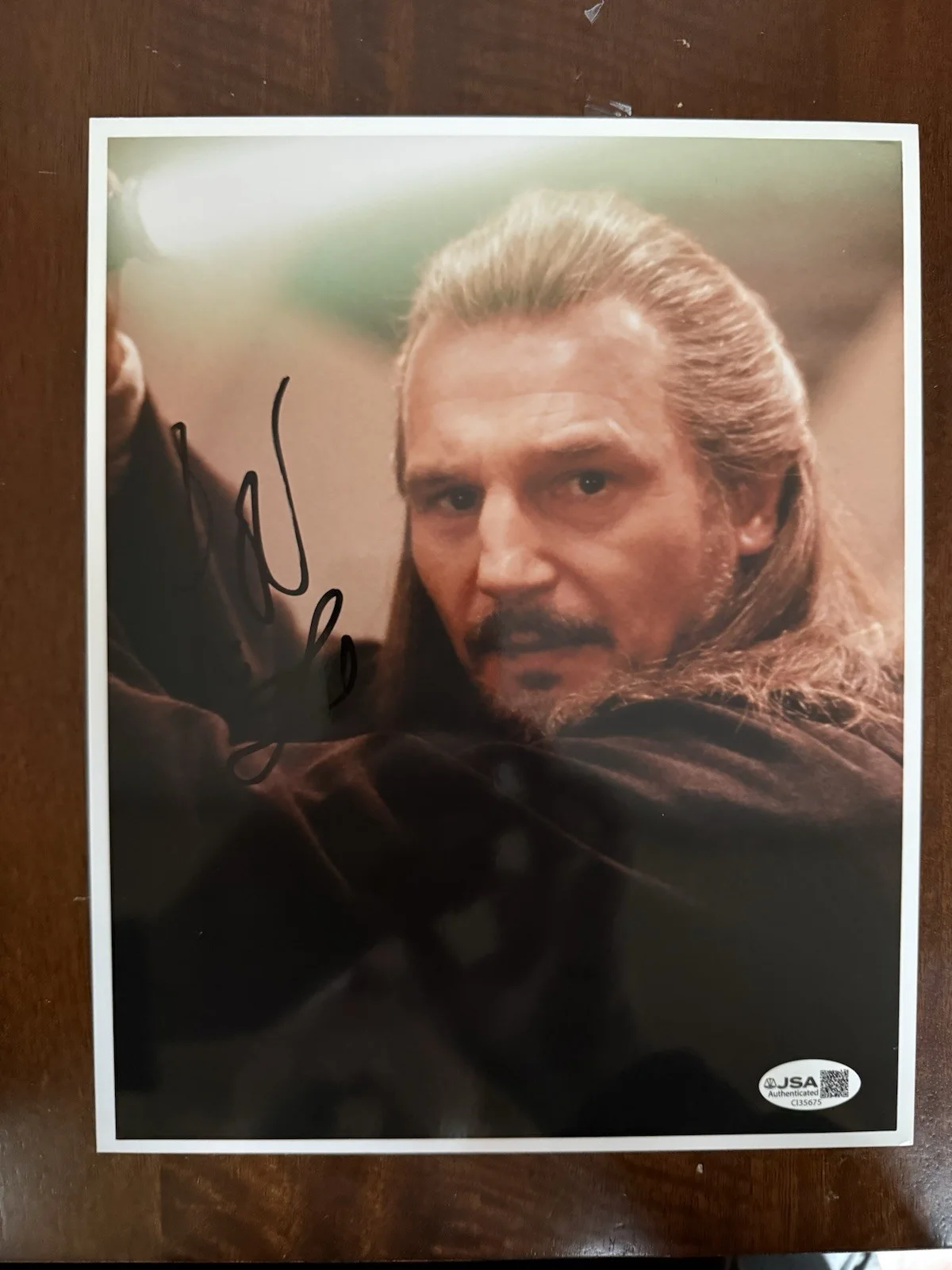 Liam Neeson Hand Signed "Star Wars: Episode I Phantom Menace" Autograph JSA COA, image 2