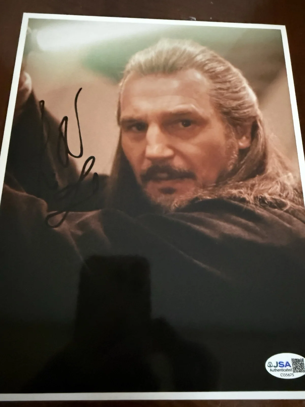 Liam Neeson Hand Signed "Star Wars: Episode I Phantom Menace" Autograph JSA COA, image 3