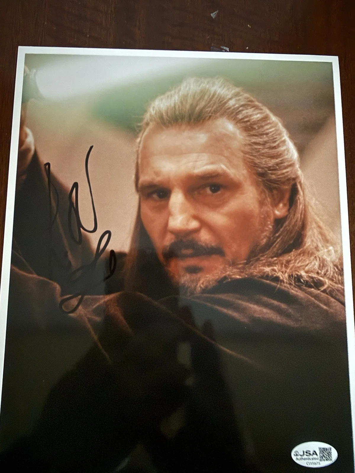 Liam Neeson Hand Signed "Star Wars: Episode I Phantom Menace" Autograph JSA COA, image 4