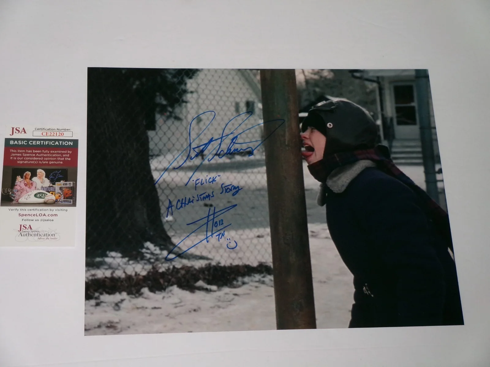 Scott Schwartz — A Christmas Story Scott Schwartz Signed 11x14 Color Photo JSA CERT Flick