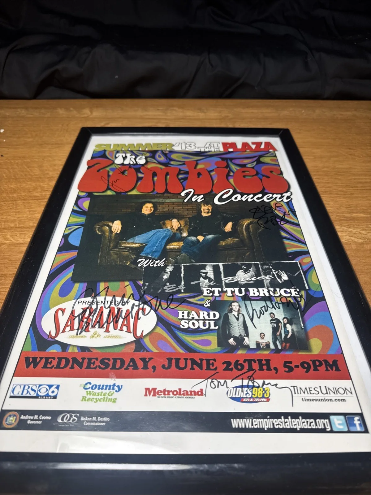 Zombies Concert Poster Autographed Colin Blunstone Classic Rock Poster, image 2