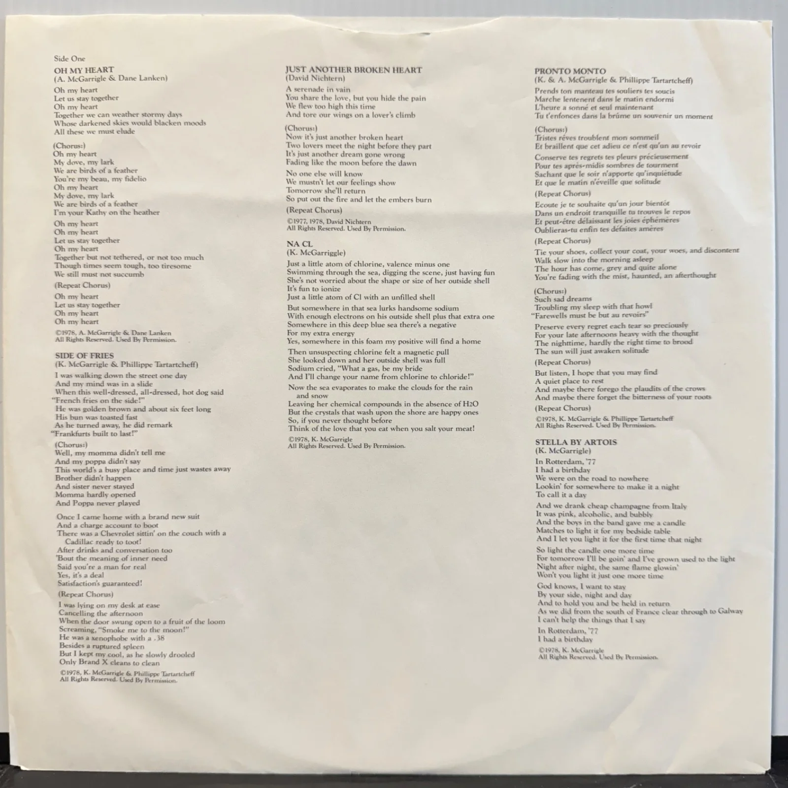 KATE & ANNA McGARRIGLE "Pronto Monto" AUTOGRAPHED TO MIRO - USA WB VINYL LP VG+, изображение 4