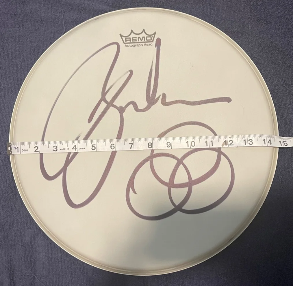 Signed Jason Bonham Signed Remo Autograph Drumhead Led Zeppelin Experience JBLZE, image 2