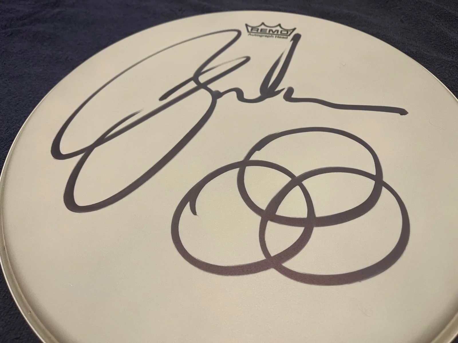 Signed Jason Bonham Signed Remo Autograph Drumhead Led Zeppelin Experience JBLZE, image 3