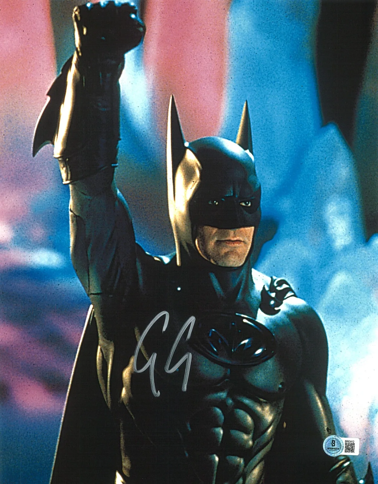 GEORGE CLOONEY — George Clooney Signed Autograph Batman & Robin 11x14 Photo Becket BAS COA