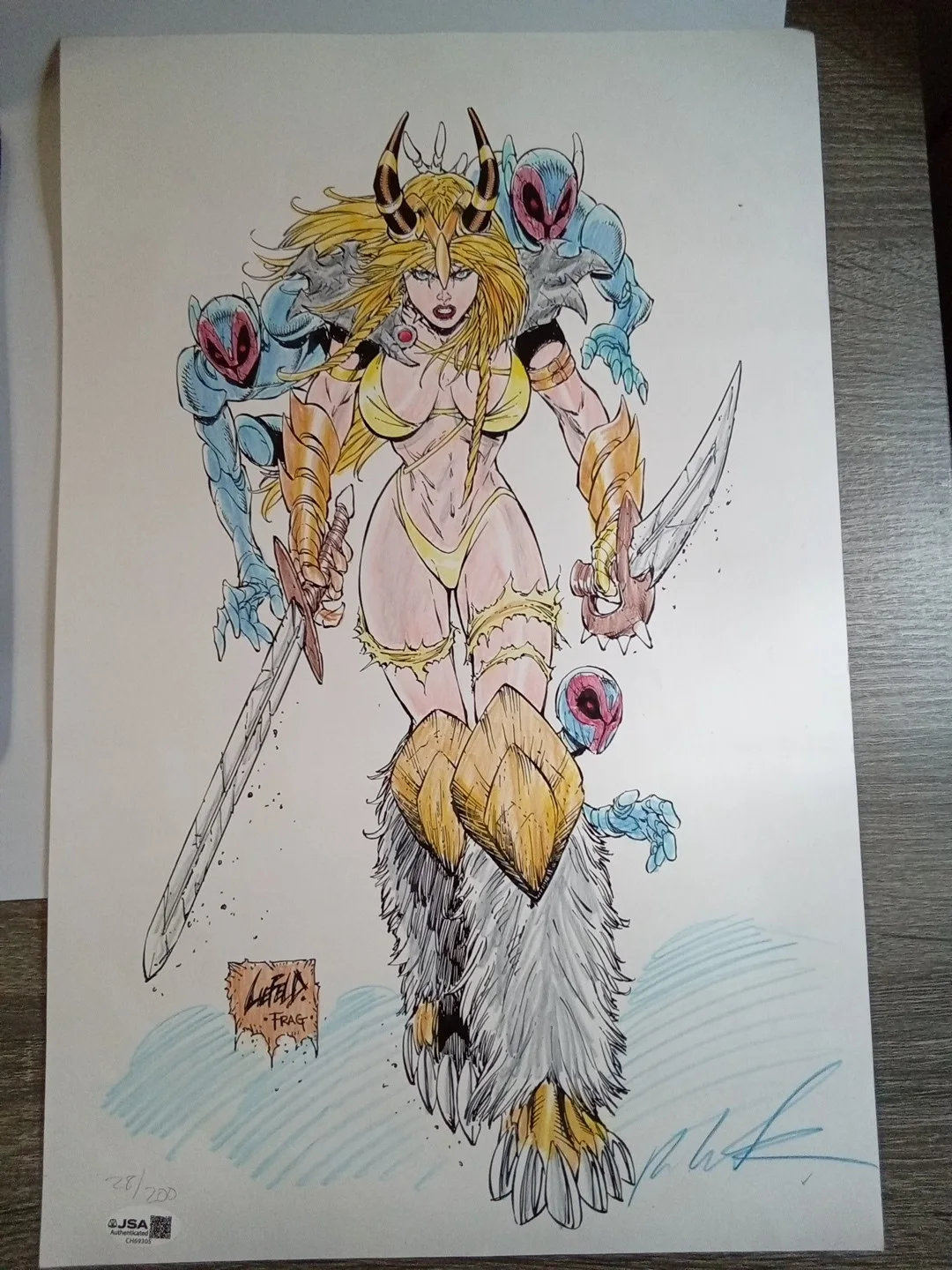 Rob Liefeld Signed 11"x17" Color Print 28/200 JSA - DK, image 2