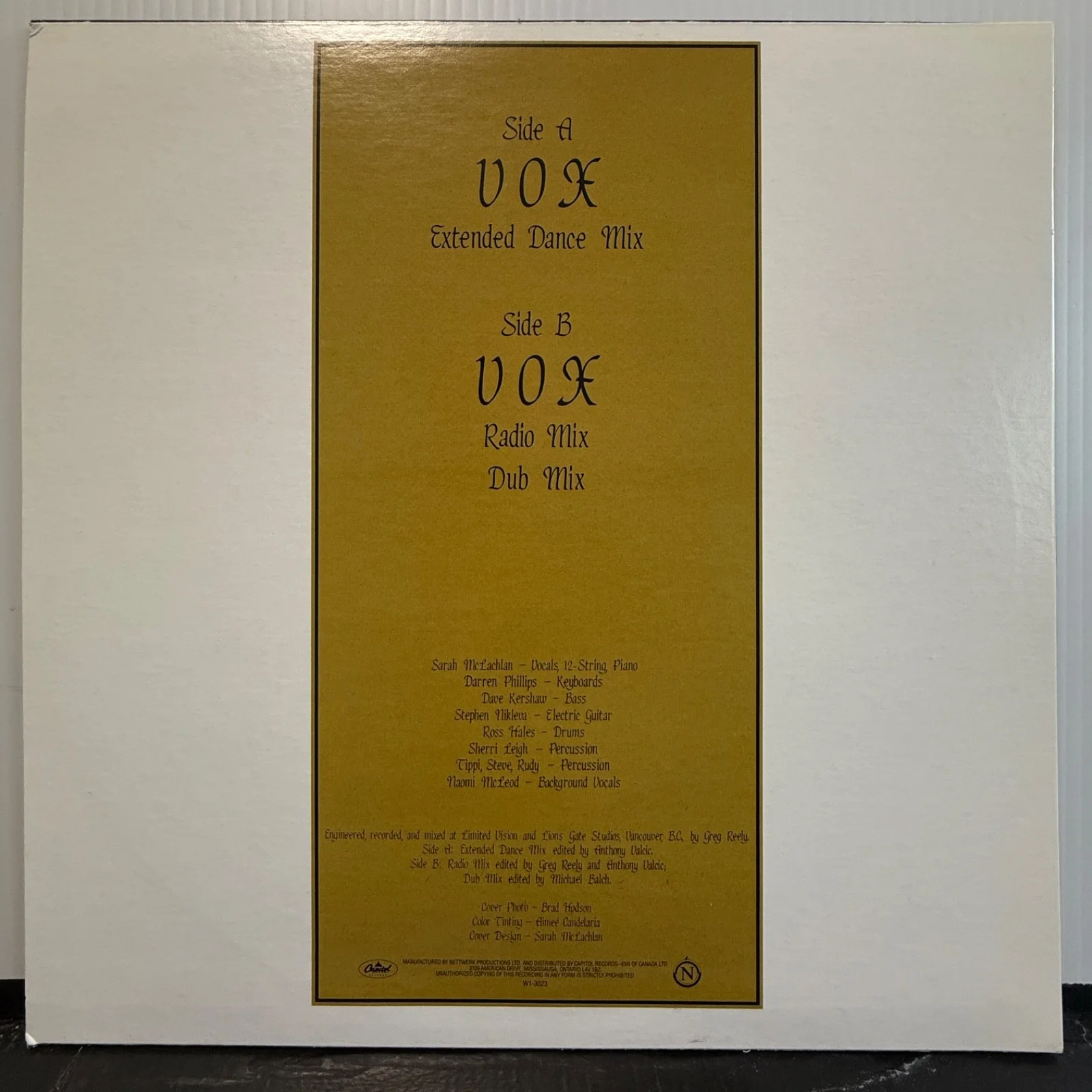 SARAH McLACHLAN "Vox" AUTOGRAPHED Canada W1-3023 appears nearly unplayed NM!!, изображение 3