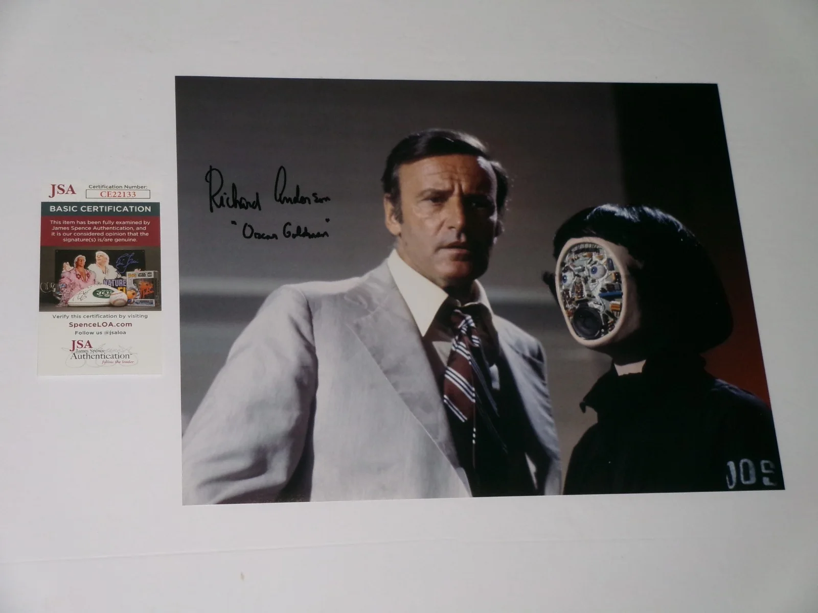 Richard Anderson — Richard Anderson Signed 11x14 Photo JSA CERT With Oscar Goldman Inscription