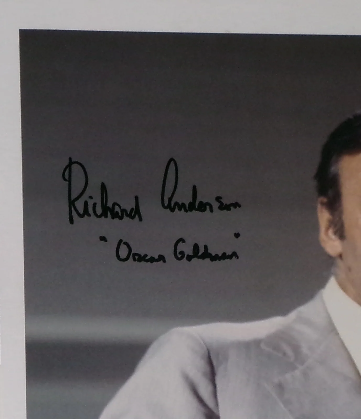 Richard Anderson — Richard Anderson Signed 11x14 Photo JSA CERT With Oscar Goldman Inscription, image 2