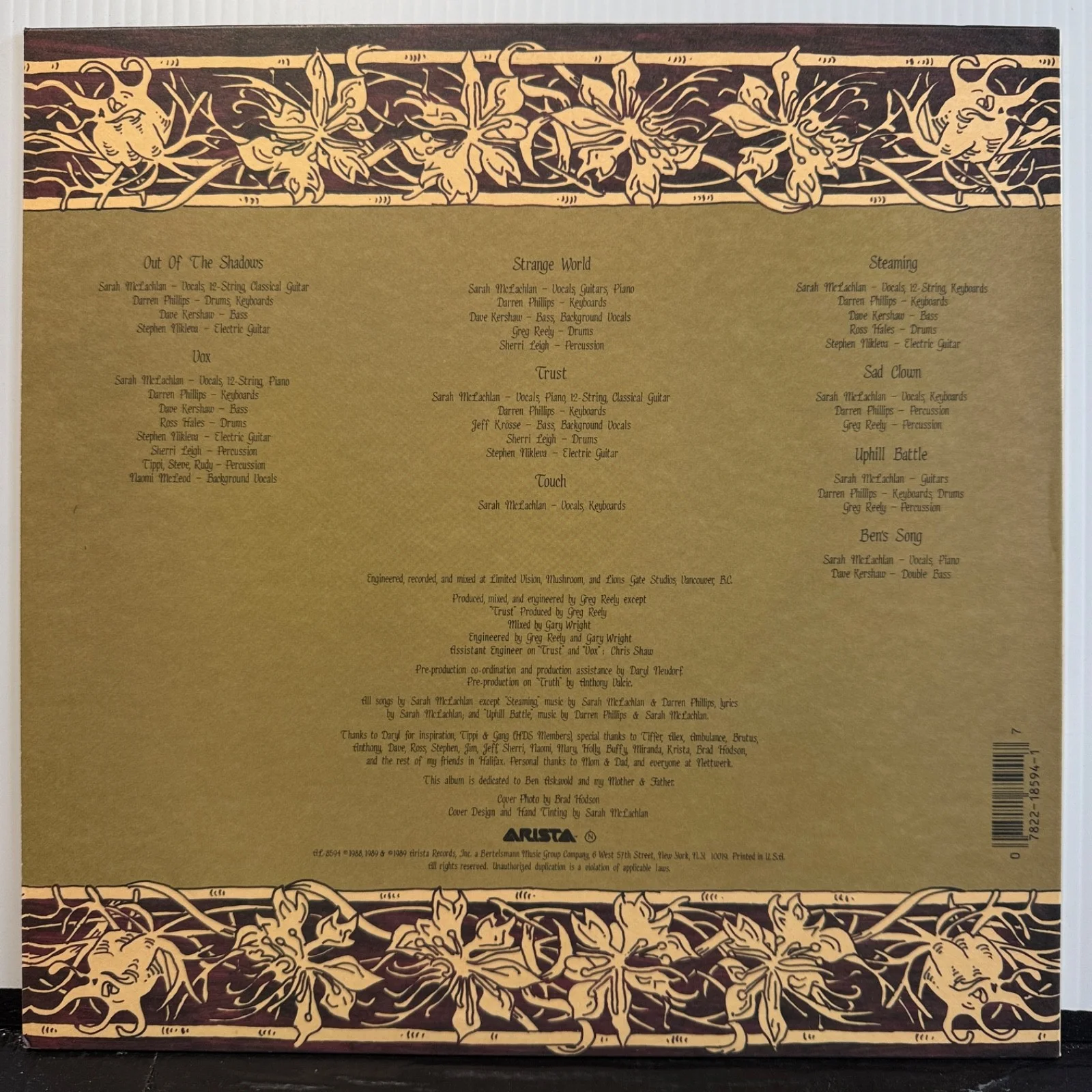 SARAH McLACHLAN "Touch" AUTOGRAPHED TO MIRO with promo sticker inner sleeve NM!!, image 3