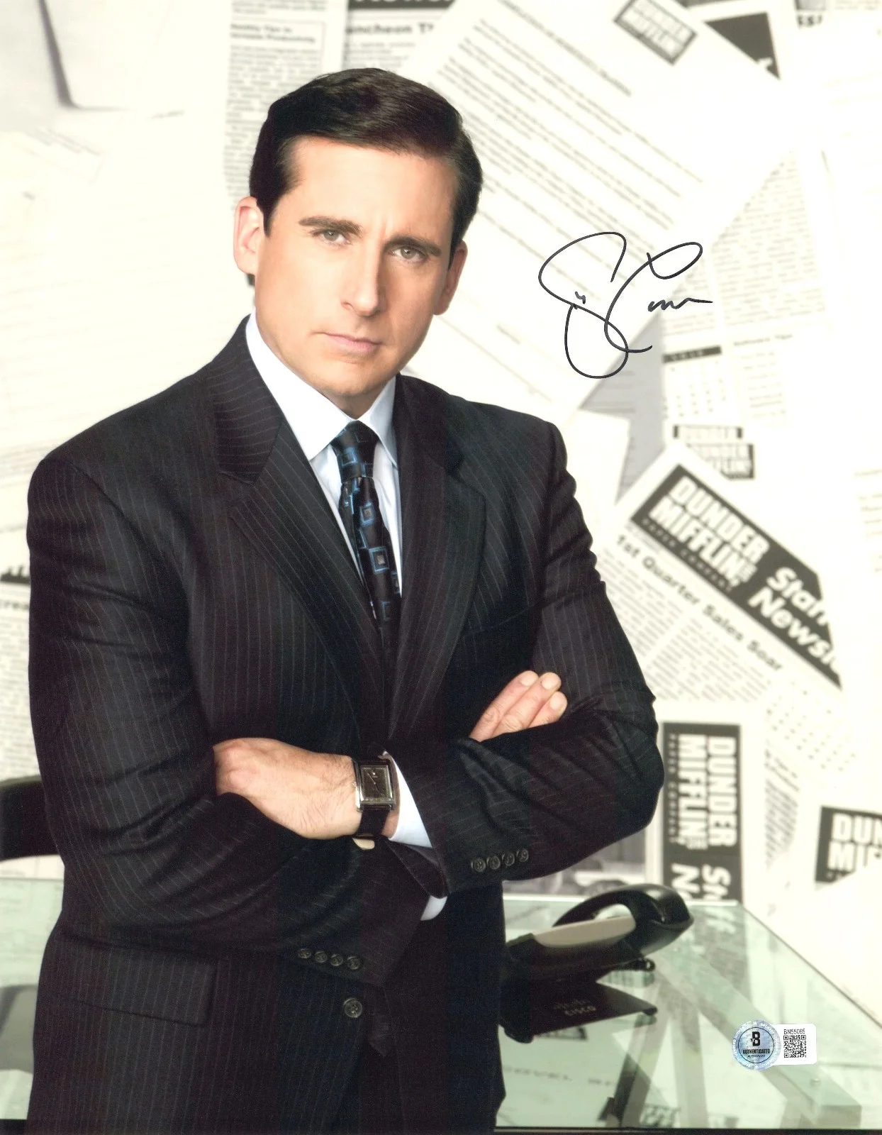 STEVE CARELL — STEVE CARELL SIGNED AUTOGRAPH THE OFFICE 11X14 PHOTO BECKETT BAS MICHAEL SCOTT