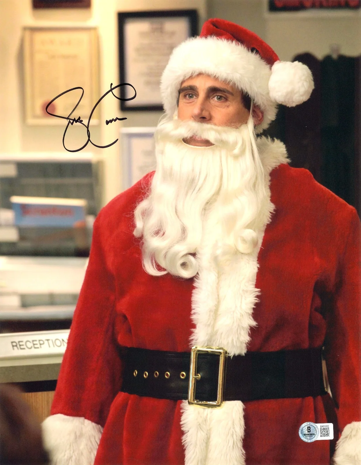 STEVE CARELL — STEVE CARELL SIGNED AUTOGRAPH THE OFFICE 11X14 PHOTO BECKETT BAS MICHAEL SCOTT