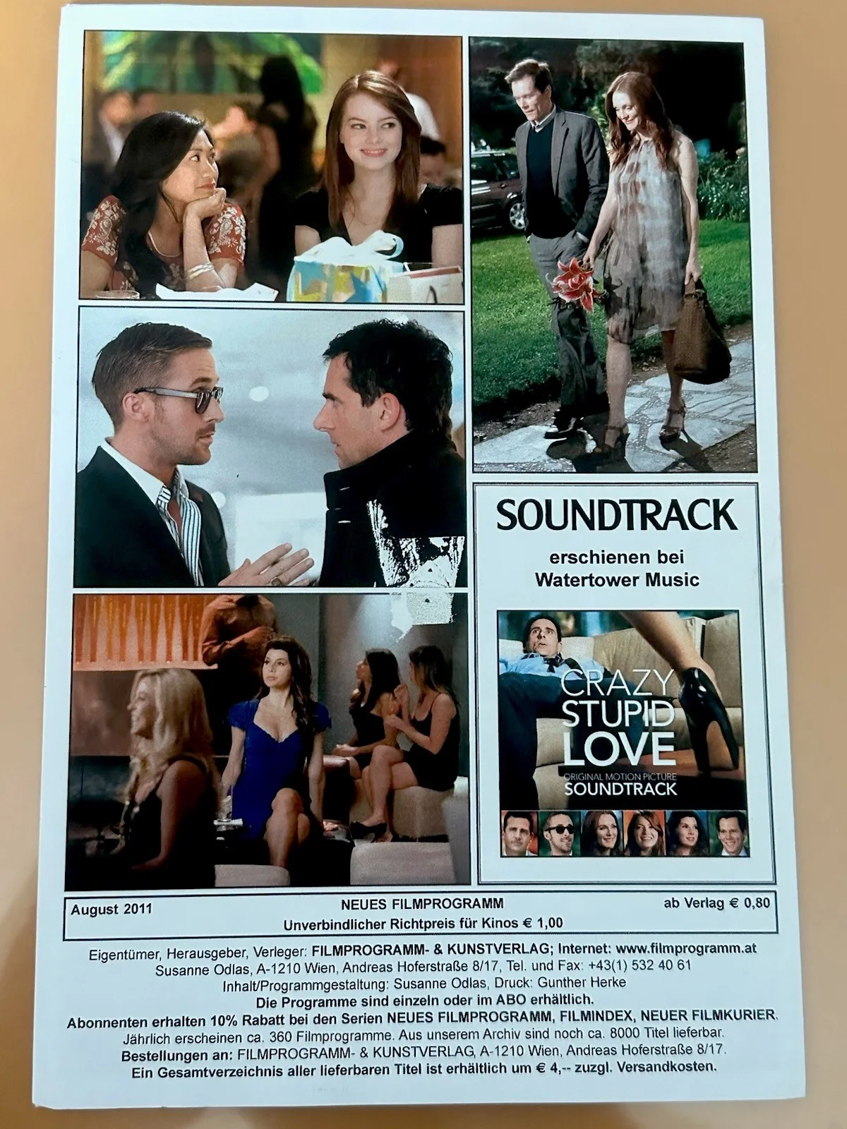 STEVE CARELL Signed Photo Pamphlet Poster CRAZY STUPID LOVE Beckett BAS COA, изображение 2