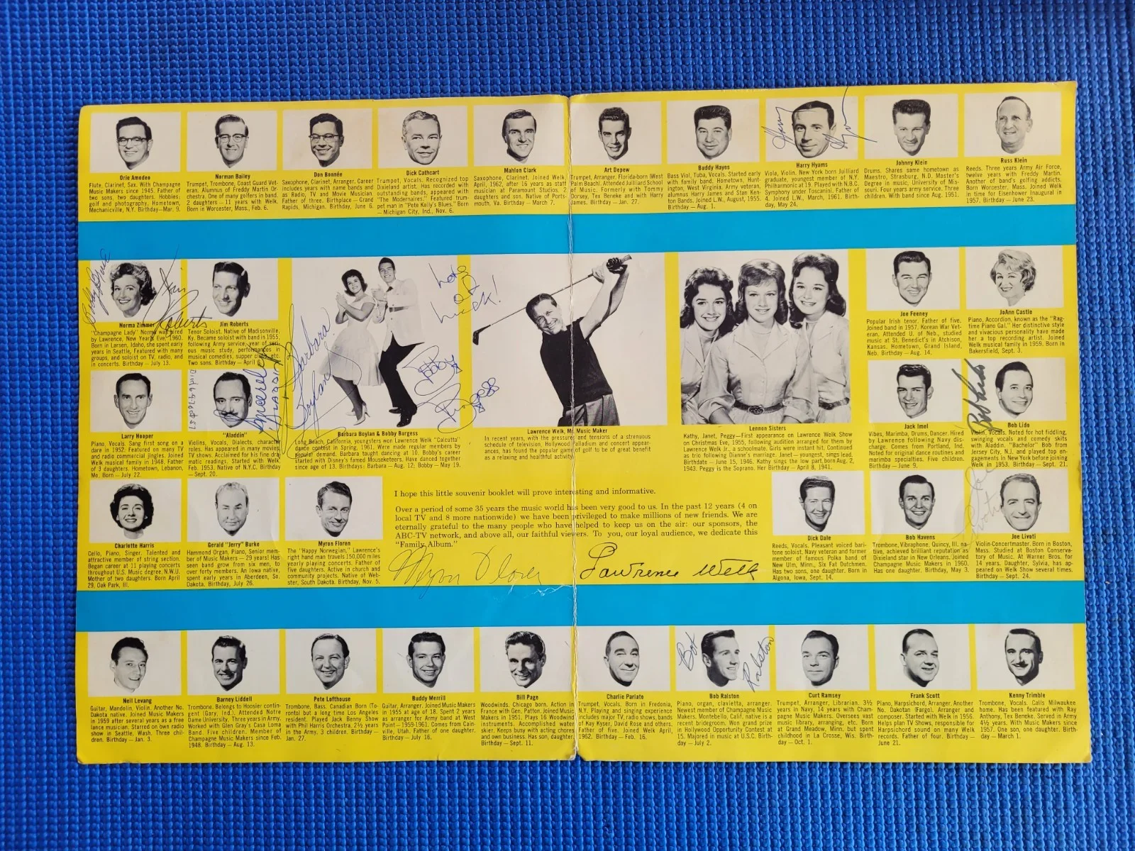LAWRENCE WELK Autographed Show Signed Tour Concert Folder Program, 9x12, image 2
