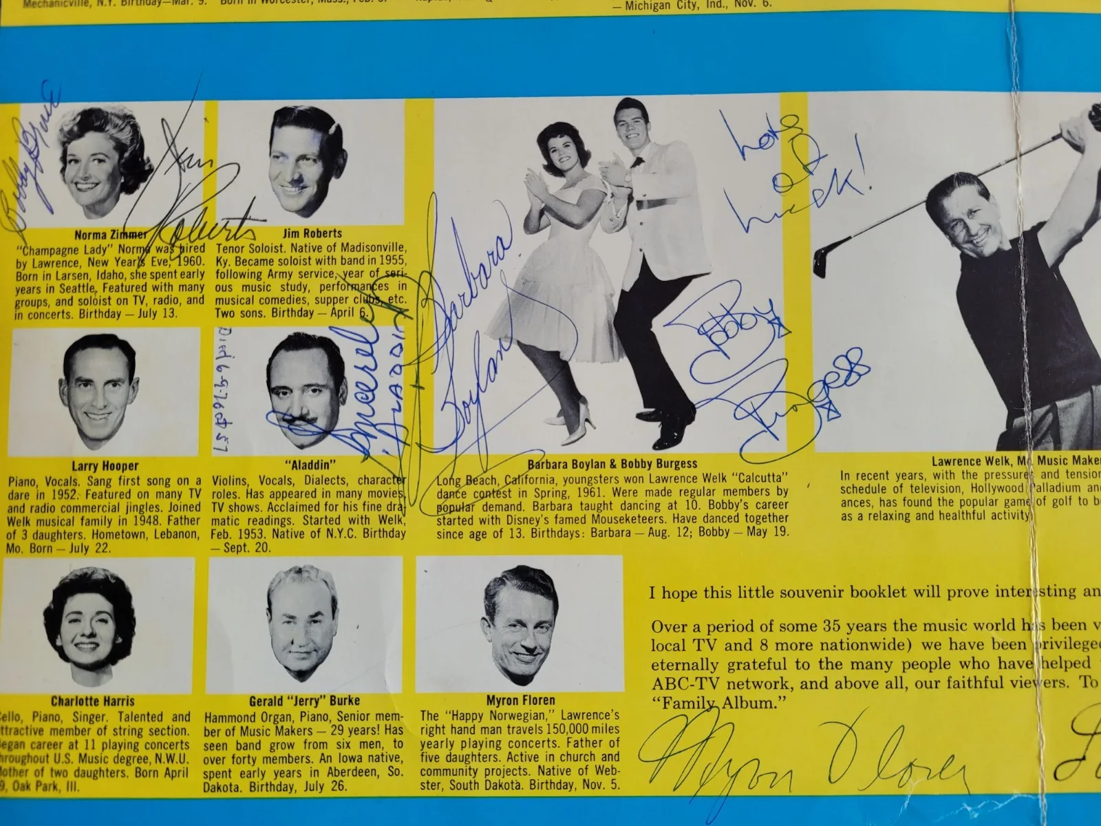 LAWRENCE WELK Autographed Show Signed Tour Concert Folder Program, 9x12, image 3