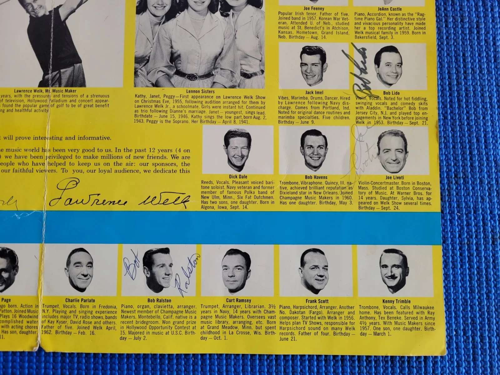 LAWRENCE WELK Autographed Show Signed Tour Concert Folder Program, 9x12, image 4