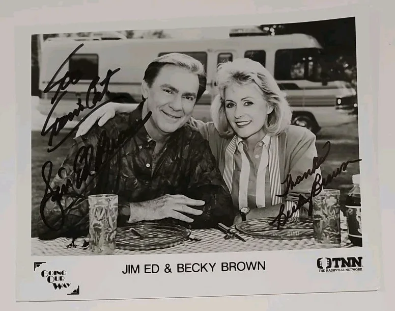 1994 JIM ED (1926-2006) & BECKY BROWN NASHVILLE NOW Signed Press Photo 8x10 TNN, изображение 2