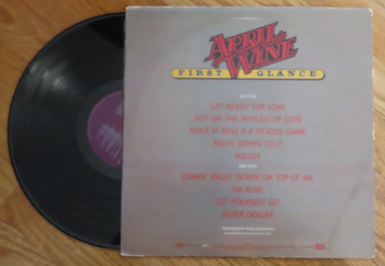 Guitarist BRIAN GREENWAY of APRIL WINE signed 1987 FIRST GLANCE Record "Roller", image 3