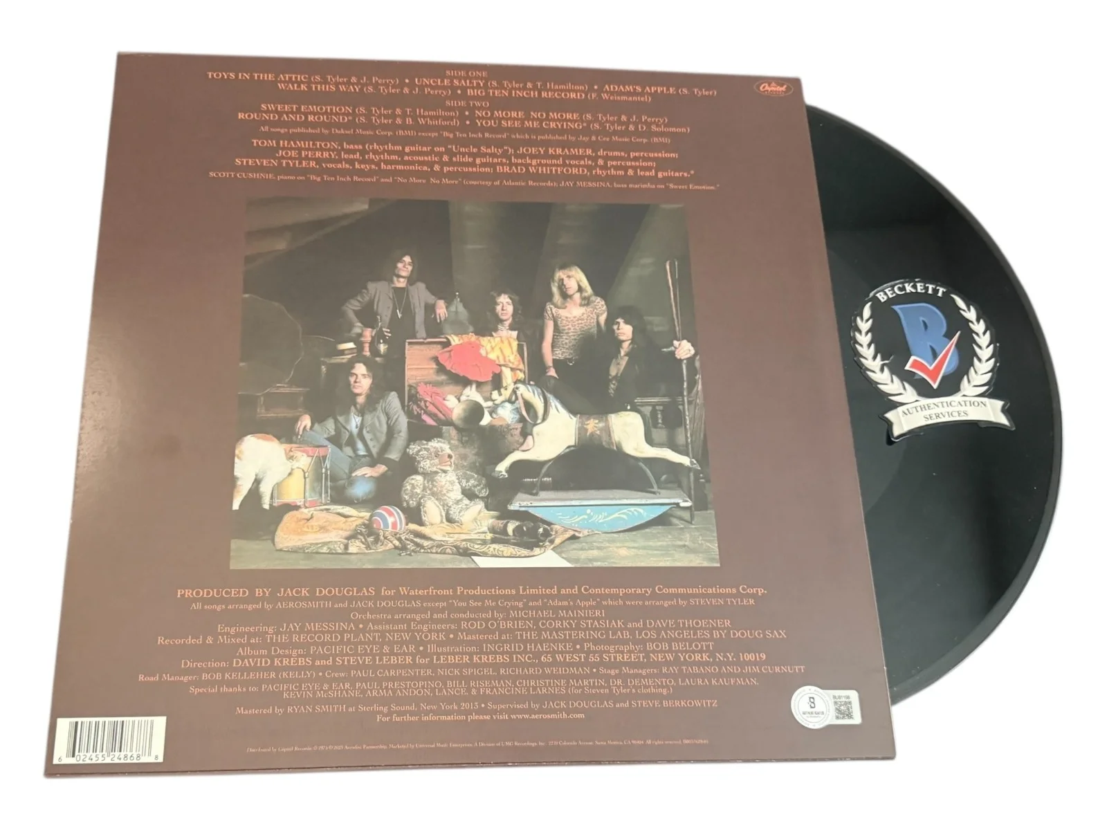 STEVEN TYLER SIGNED AUTOGRAPH AEROSMITH TOYS IN THE ATTIC LP VINYL BAS BECKETT, изображение 2