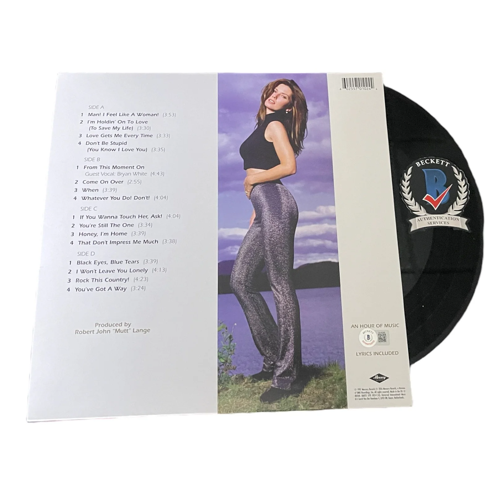 SHANIA TWAIN SIGNED AUTOGRAPH COME ON OVER LP VINYL BECKETT BAS, image 2