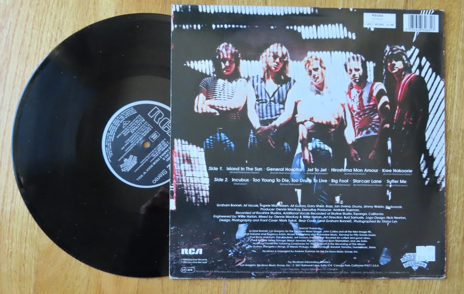 GRAHAM BONNET signed ALCATRAZZ "No Parole from ROCK 'N' Roll" 1983 Record COA, image 3