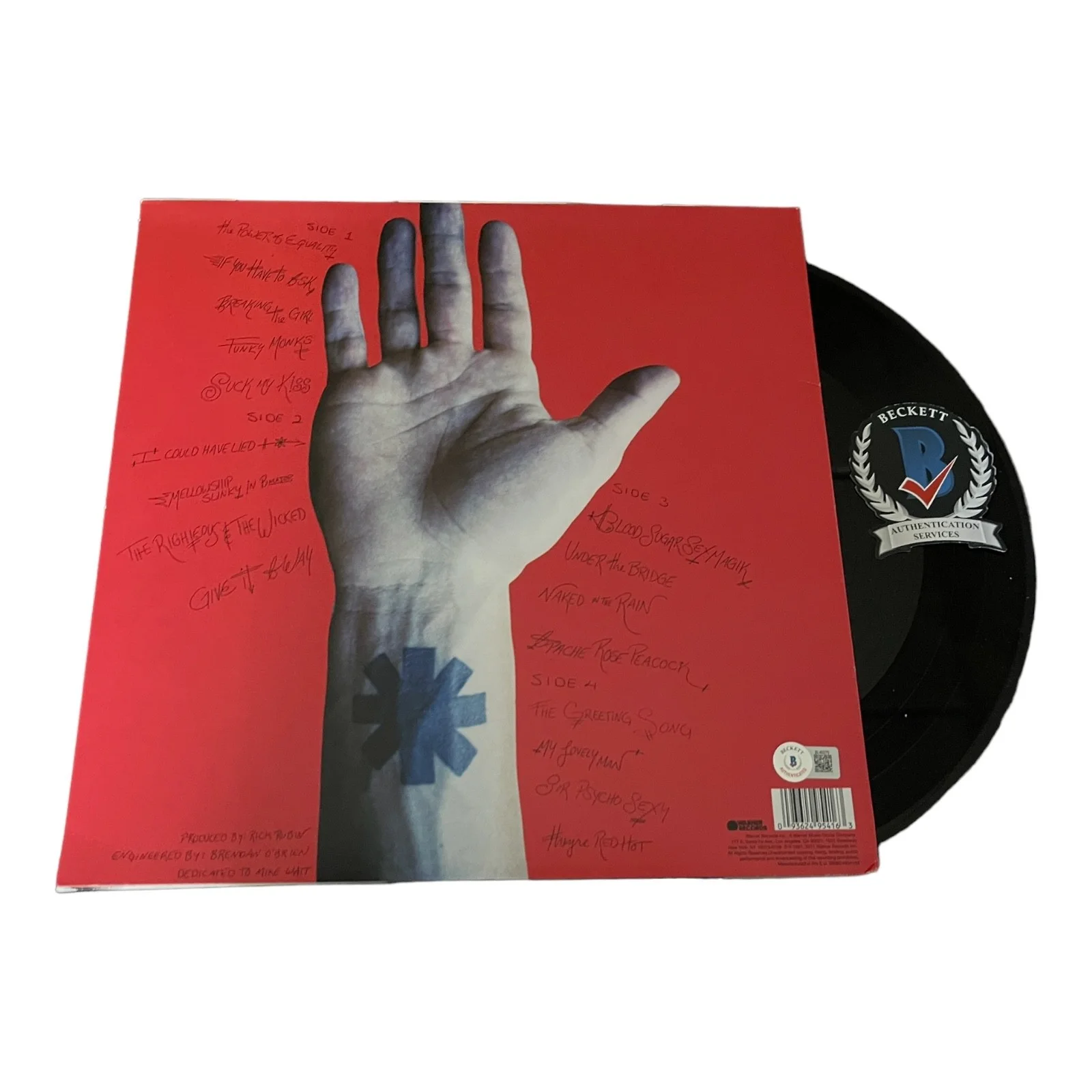 CHAD SMITH SIGNED AUTO RED HOT CHILI PEPPERS BLOOD SUGAR SEX MAGIK LP VINYL BAS, изображение 2